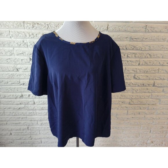 Susan Graver QVC Womens Top 2X Plus Tee Blue Pullover Polyester Career BLU147E - Picture 3 of 7